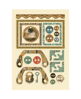 Stamperia Wooden Shapes A5 Klimt Frames and Buttons (KLSP111) (DISCONTINUED)