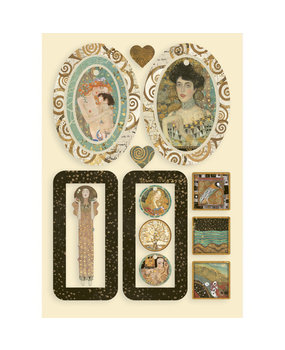 Stamperia Wooden Shapes A5 Klimt Bag Handles and Hearts (KLSP115) (DISCONTINUED)