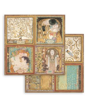 Stamperia Klimt 4 Cards 12x12 Inch Paper Sheets (10pcs) (SBB835) (DISCONTINUED)