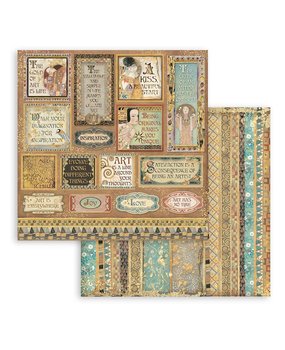 Stamperia Klimt Quotes and Labels 12x12 Inch Paper Sheets (10pcs) (SBB837) (DISCONTINUED)