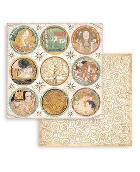 Stamperia Klimt Rounds 12x12 Inch Paper Sheets (10pcs) (SBB836) (DISCONTINUED)