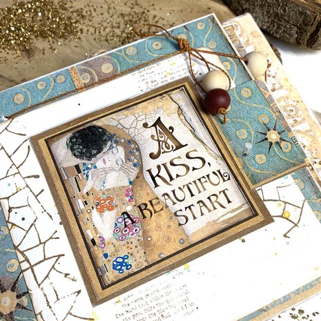 Stamperia Klimt Quotes and Labels 12x12 Inch Paper Sheets (10pcs) (SBB837) (DISCONTINUED)