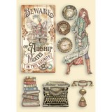 Stamperia Wooden Shapes A5 Lady Vagabond Lifestyle Typing Writer (KLSP112) (DISCONTINUED)