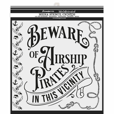 Stamperia Thick Stencil 30x30cm Lady Vagabond Lifestyle Pirates (KSTDG09) (DISCONTINUED) Stamperia Thick Stencil 30x30cm Lady Vagabond Lifestyle Pirates (KSTDG09) (DISCONTINUED)