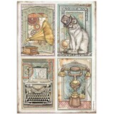Stamperia Rice Paper A4 Lady Vagabond Lifestyle 4 Cards (6 pcs) (DFSA4647) (DISCONTINUED)