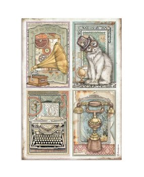 Stamperia Rice Paper A4 Lady Vagabond Lifestyle 4 Cards (6 pcs) (DFSA4647) (DISCONTINUED)