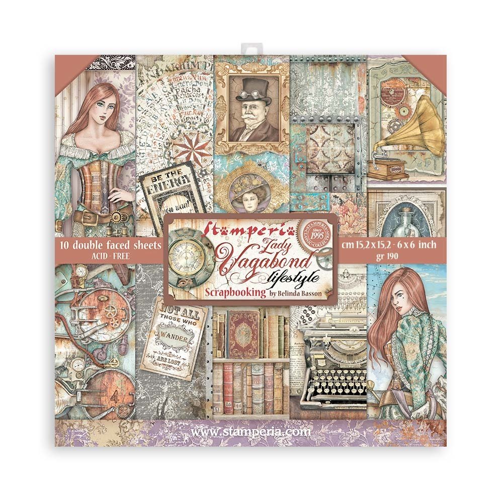 Stamperia Lady Vagabond Lifestyle 6x6 Inch Paper Pack (SBBXS10) (DISCONTINUED) Stamperia Lady Vagabond Lifestyle 6x6 Inch Paper Pack (SBBXS10) (DISCONTINUED)