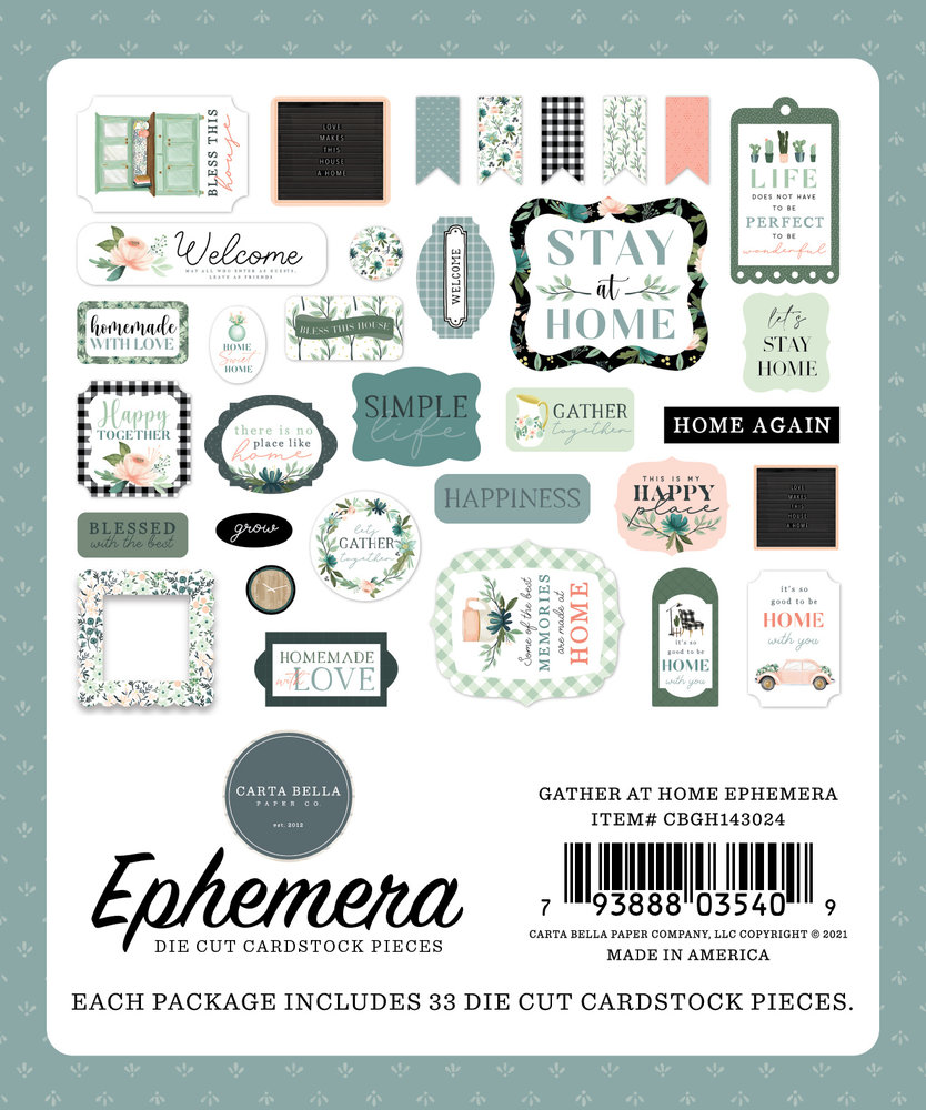 Carta Bella Gather At Home Ephemera (CBGH143024) (DISCONTINUED)