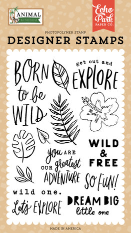 Echo Park Born To Be Wild Clear Stamps (AK259043) (OUTLET)