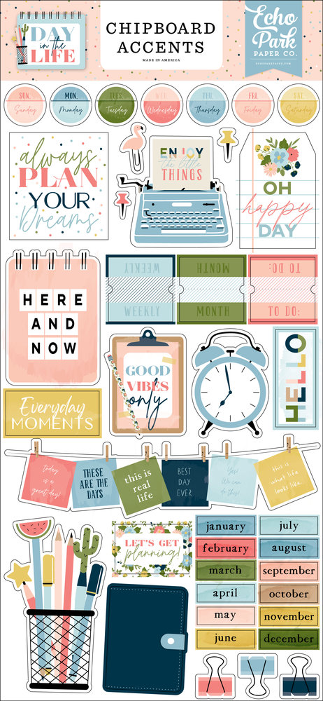 Echo Park Day In The Life Chipboard Accents (DL260021) (DISCONTINUED)