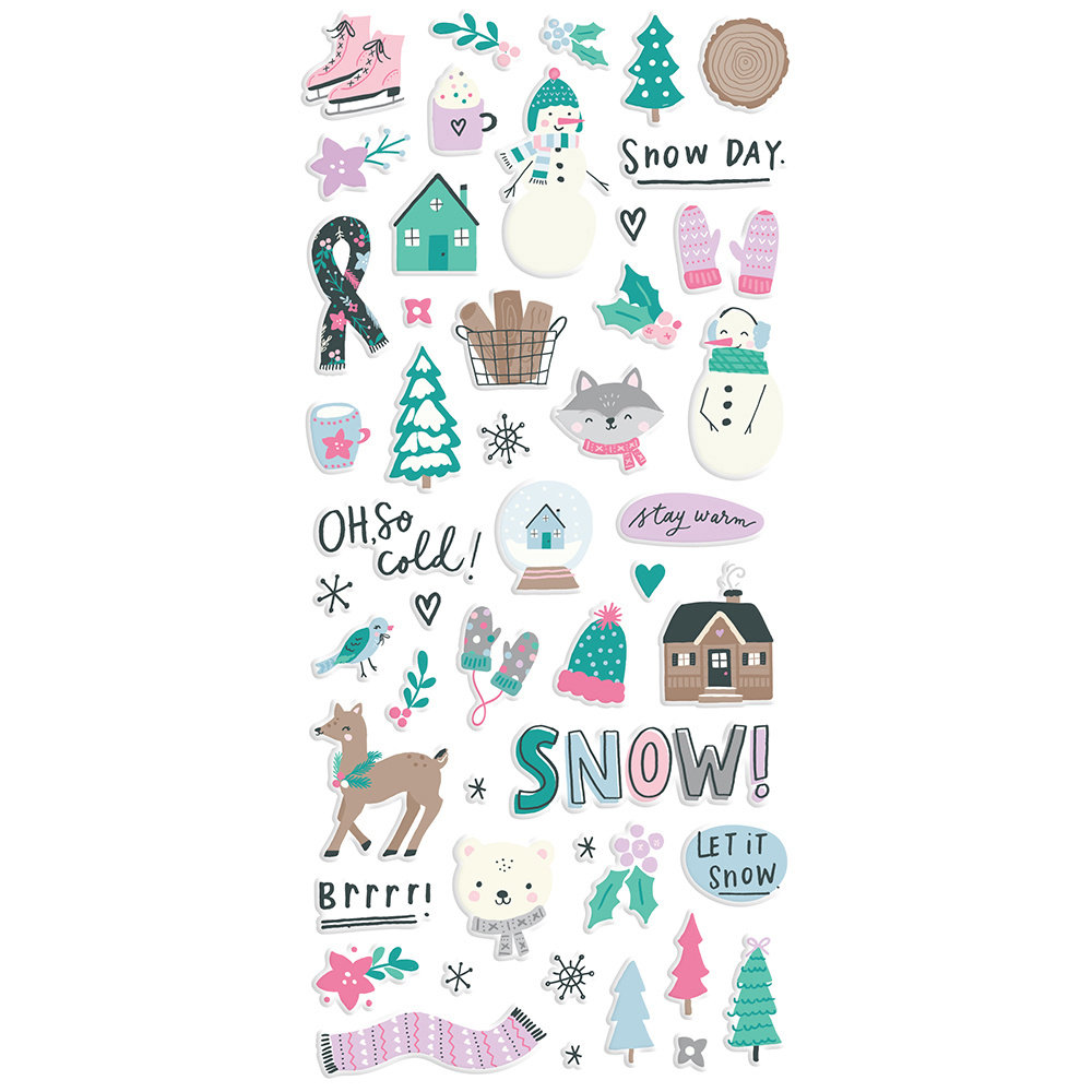 Simple Stories Feelin' Frosty Puffy Stickers (16619) (DISCONTINUED)