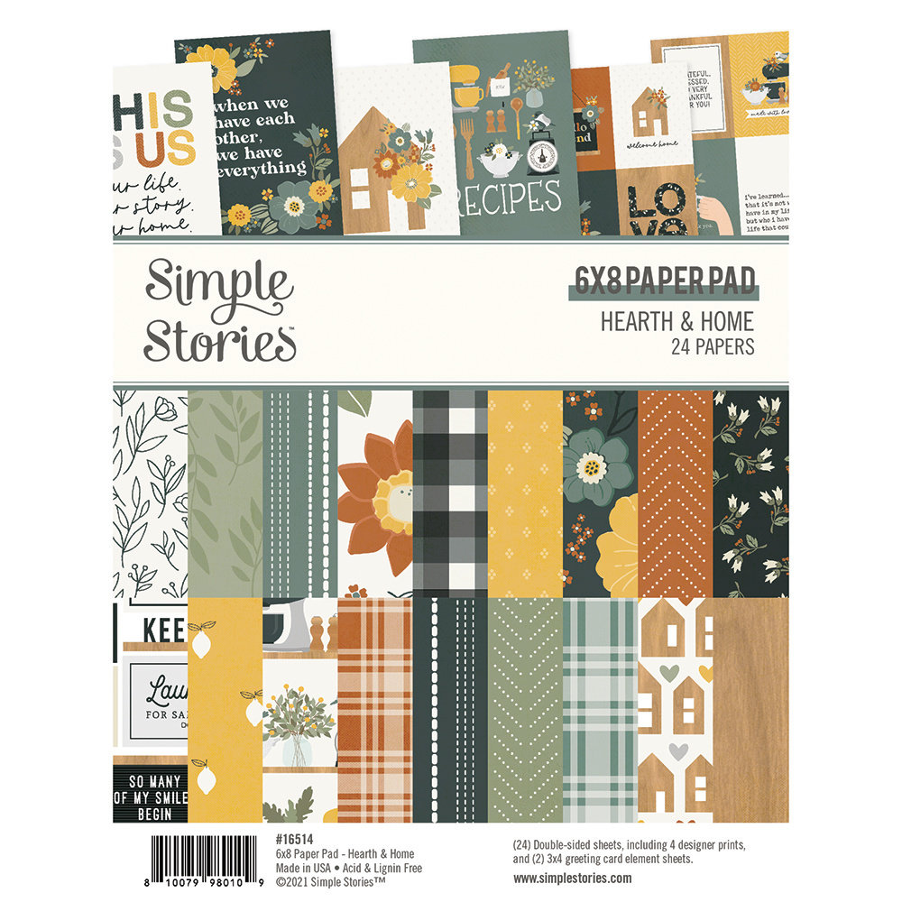 Simple Stories Hearth & Home 6x8 Inch Paper Pad (16514) (DISCONTINUED)
