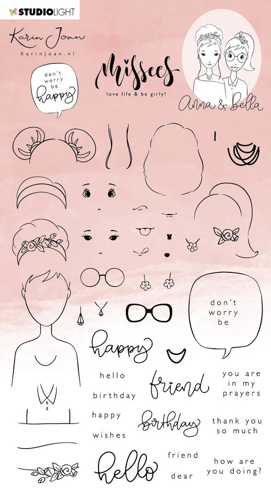Karin Joan Anna & Bella Missees Clear Stamp (STAMPKJ15) (OUTLET)