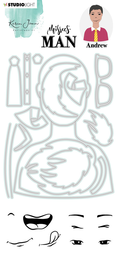 Karin Joan Andrew Missees Man Stamp & Die (KJ-MBKJ-SCD12) (OUTLET) Karin Joan Andrew Missees Man Stamp & Die (KJ-MBKJ-SCD12) (OUTLET)