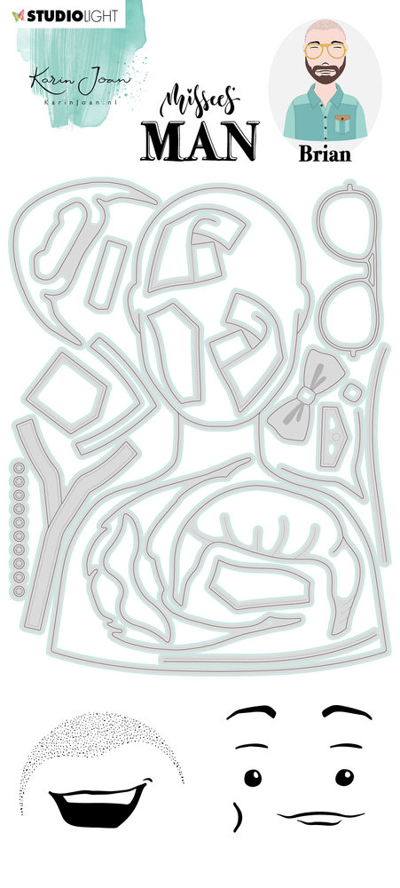 Karin Joan Brian Missees Man Stamp & Die (KJ-MBKJ-SCD13) (OUTLET) Karin Joan Brian Missees Man Stamp & Die (KJ-MBKJ-SCD13) (OUTLET)