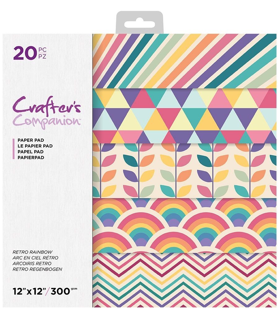 Crafter's Companion Retro Rainbow 12x12 Inch Paper Pad (CC-PAD12-RERA) (OUTLET)