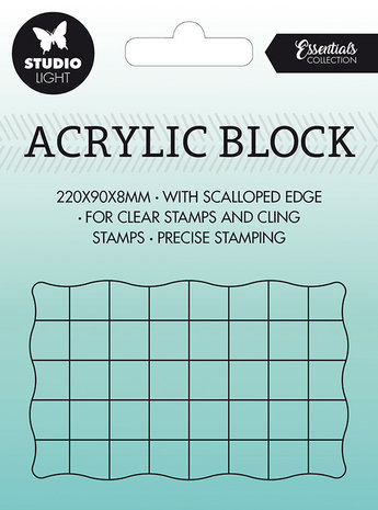 Studio Light Acrylic Stamp Block 50x80mm (SL-ES-ASB03) (BASIC) Studio Light Acrylic Stamp Block 50x80mm (SL-ES-ASB03) (BASIC)