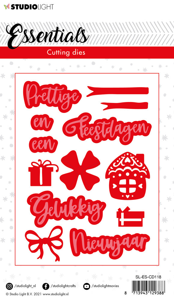 Studio Light Christmas Prettige Feestdagen 3 Cutting Dies (SL-ES-CD118) (OUTLET)