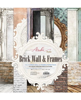 Memory Place Brick Wall & Frames 12x12 Inch Paper Pack (MP-60644) (OUTLET)