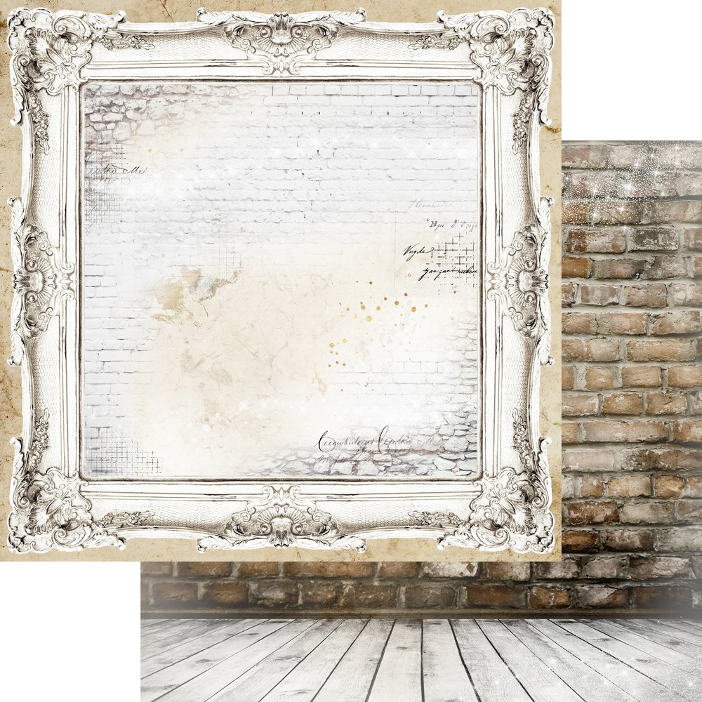 Memory Place Brick Wall & Frames 12x12 Inch Paper Pack (MP-60644) (OUTLET)