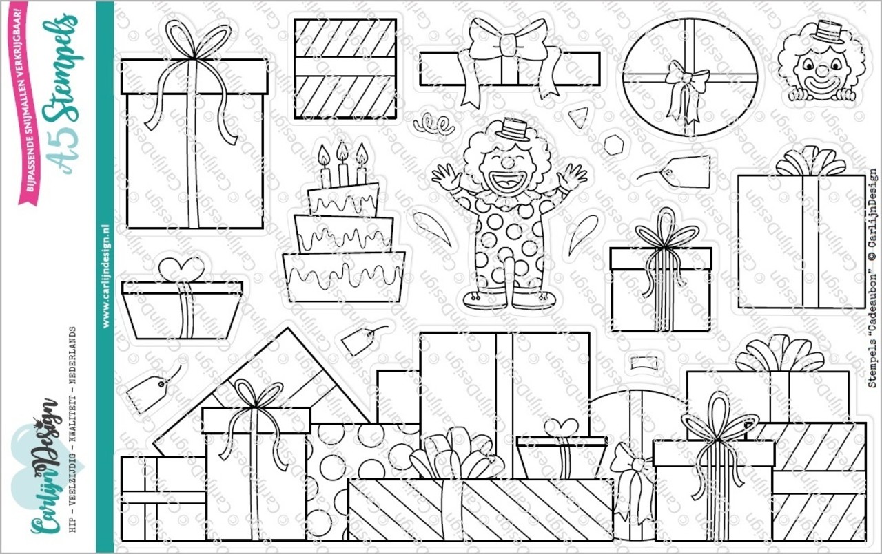 CarlijnDesign Clear Stamps Slimline Presents (CDST-0076) (DISCONTINUED)