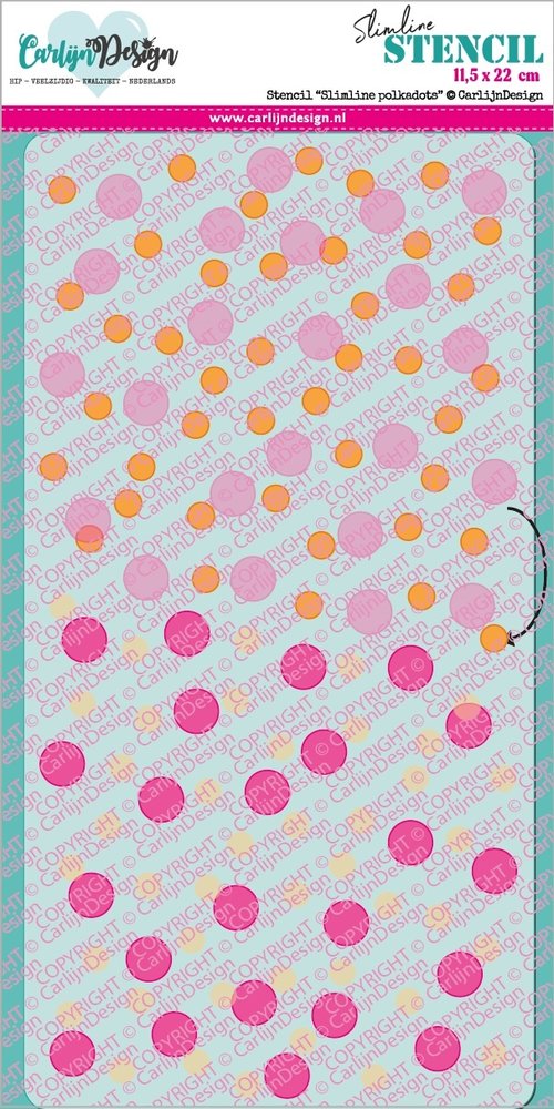 CarlijnDesign Stencil Slimline Polkadots (CDSC-0017) (DISCONTINUED)