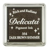 Tsukineko Delicata Small Inkpads Dark Brown Shimmer (DE-SML-354)