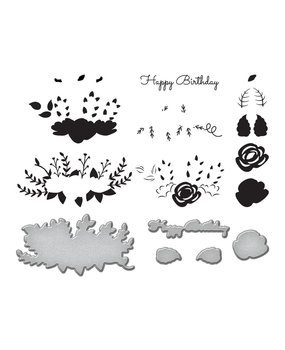 Spellbinders Lyrical Layered Florals Stamp & Die Set (SDS-170) (OUTLET)