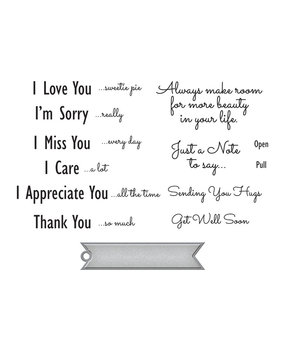 Spellbinders Just a Note Sentiments & Tag Stamp & Die Set (SDS-169) (OUTLET)