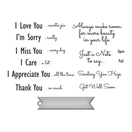 Spellbinders Just a Note Sentiments & Tag Stamp & Die Set (SDS-169) (OUTLET) Spellbinders Just a Note Sentiments & Tag Stamp & Die Set (SDS-169) (OUTLET)