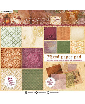 Studio Light Backgrounds Warm & Cozy Mixed Paper Pad (JMA-WAC-MPP09) (OUTLET)