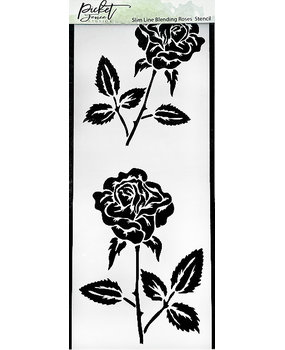Picket Fence Studios Slim Line Blending Roses 4x10 Inch Stencil (SC-274) (OUTLET)