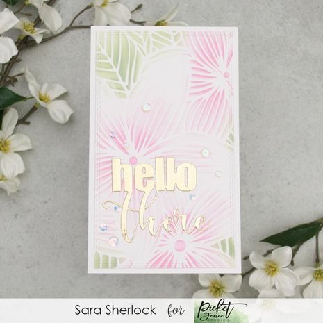 Picket Fence Studios Slim Line Plumeria Flowers 4x10 Inch Stencil (SC-276) (OUTLET)