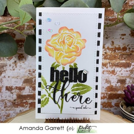 Picket Fence Studios Slim Line Blending Roses 4x10 Inch Stencil (SC-274) (OUTLET)