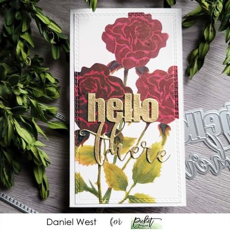 Picket Fence Studios Slim Line Blending Roses 4x10 Inch Stencil (SC-274) (OUTLET)
