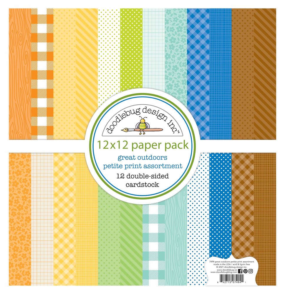 Doodlebug Design Great Outdoors 12x12 Inch Petite Prints Paper Pack (7494) (DISCONTINUED)