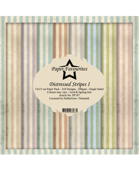 Paper Favourites Distressed Stripes I 6x6 Inch Paper Pack (PF187) (DISCONTINUED)