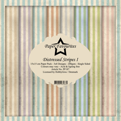 Paper Favourites Distressed Stripes I 6x6 Inch Paper Pack (PF187) (DISCONTINUED)
