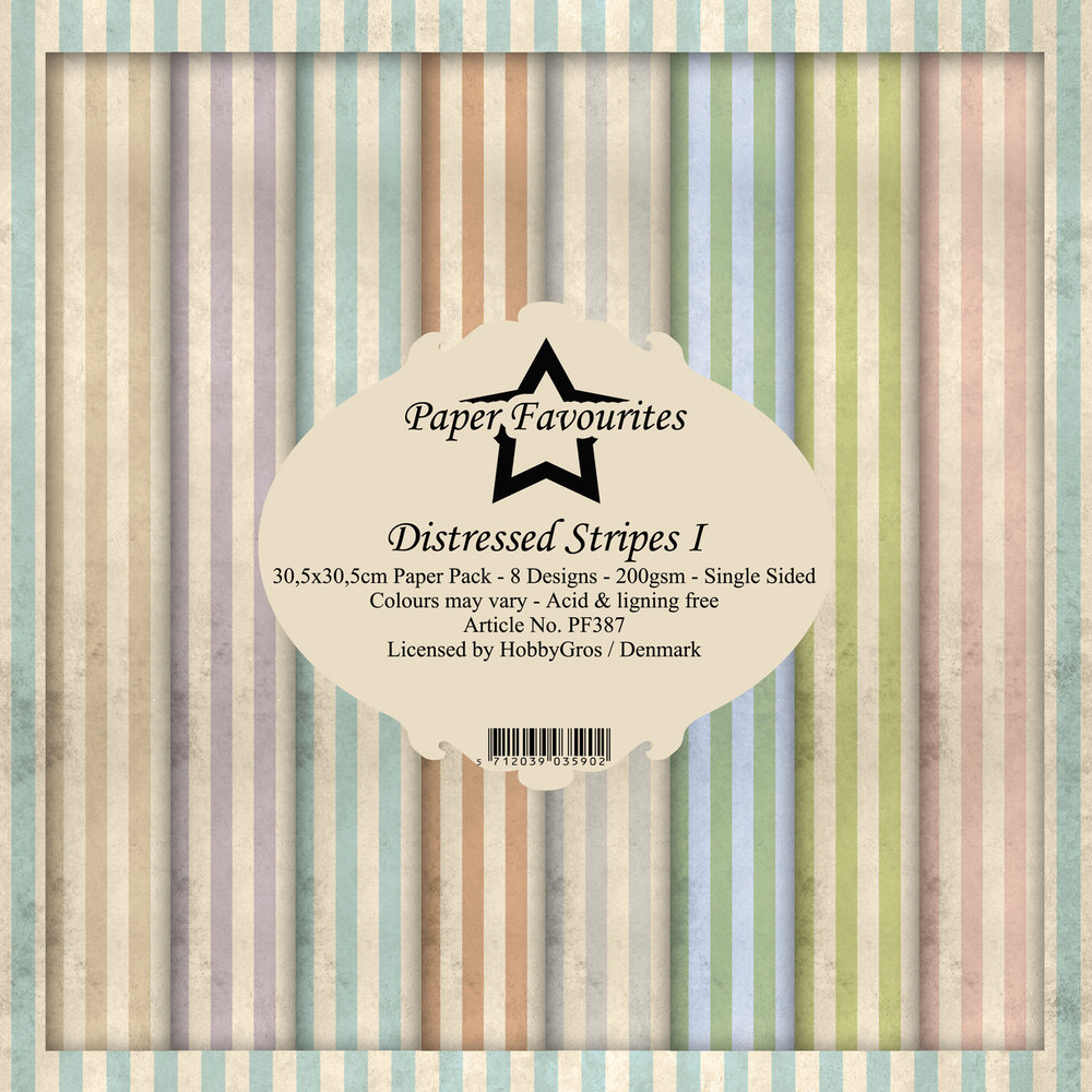 Paper Favourites Distressed Stripes I 12x12 Inch Paper Pack (PF387) (DISCONTINUED)