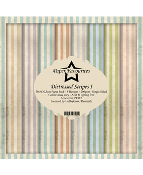 Paper Favourites Distressed Stripes I 12x12 Inch Paper Pack (PF387) (DISCONTINUED)