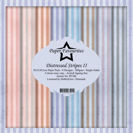 Paper Favourites Distressed Stripes II 12x12 Inch Paper Pack (PF388) (DISCONTINUED)