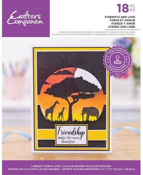 Crafter's Companion Silhouette Strength and Love Stamp & Stencil (CC-STP-STEN-STAL) (OUTLET)