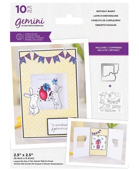 Gemini Birthday Bunny Stamp & Die (GEM-STD-BIBUN) (OUTLET)