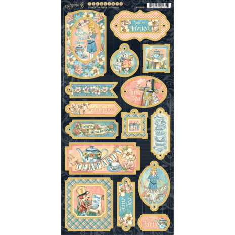 Graphic 45 Alice's Tea Party Chipboard (4502361) (OUTLET)