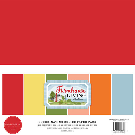 Carta Bella Farmhouse Living 12x12 Inch Coordinating Solids Paper Pack (CBLIV145015) (OUTLET) Carta Bella Farmhouse Living 12x12 Inch Coordinating Solids Paper Pack (CBLIV145015) (OUTLET)