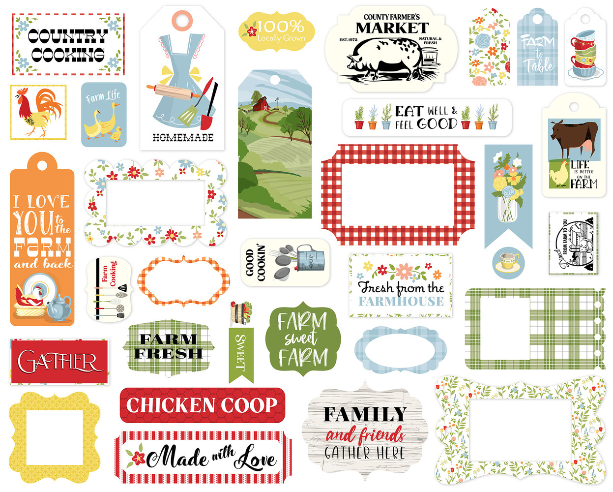 Carta Bella Farmhouse Living Frames & Tags (CBLIV145025) (OUTLET) Carta Bella Farmhouse Living Frames & Tags (CBLIV145025) (OUTLET)