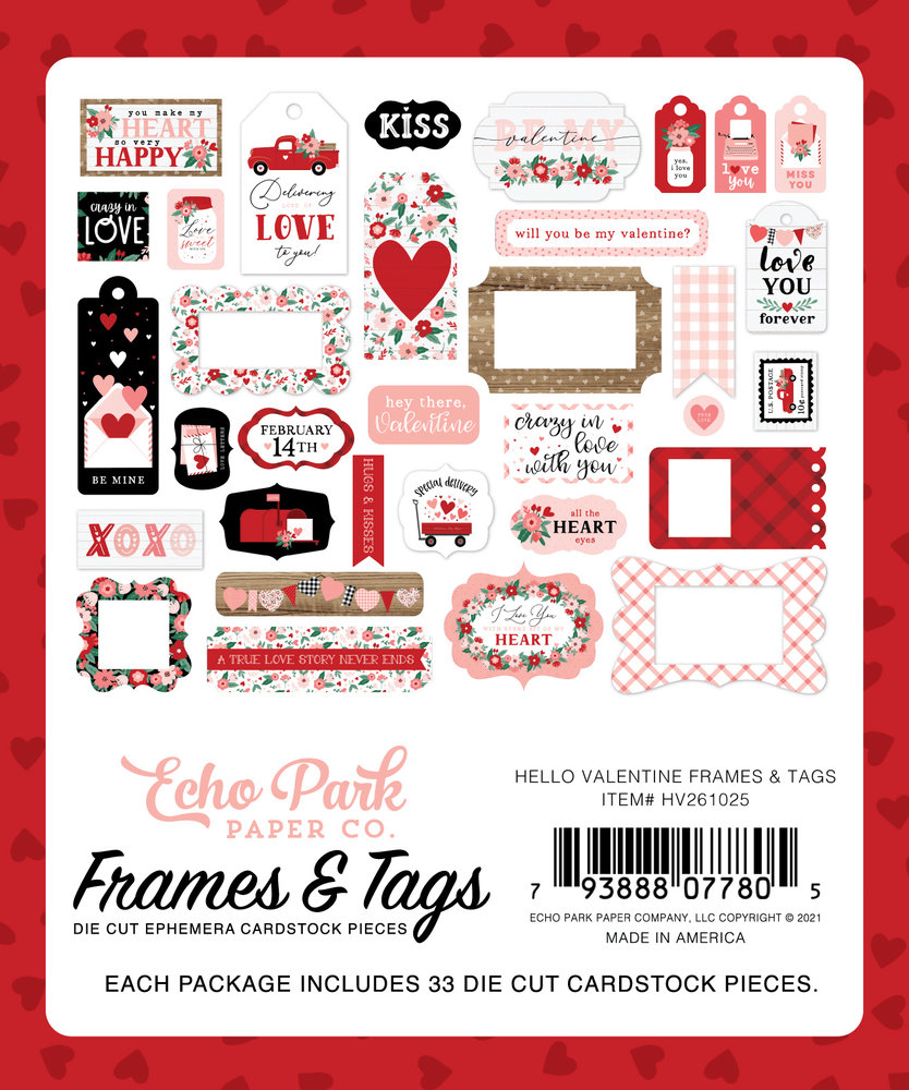 Echo Park Hello Valentine Frames & Tags (HV261025) (OUTLET) Echo Park Hello Valentine Frames & Tags (HV261025) (OUTLET)