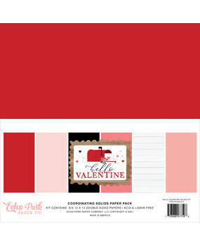 Echo Park Hello Valentine 12x12 Inch Coordinating Solids Paper Pack (HV261015) (DISCONTINUED)