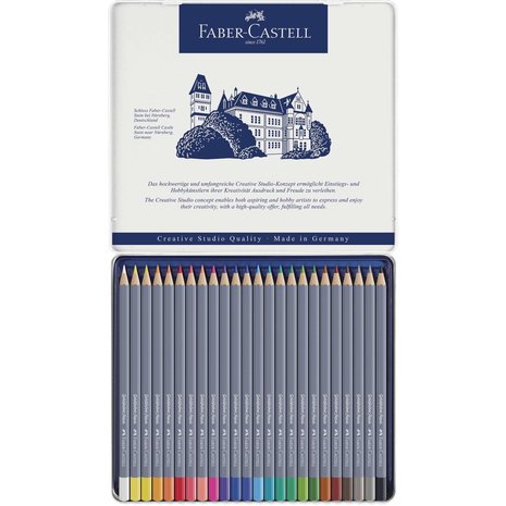Faber Castell Goldfaber Aqua Watercolour Pencil Tin (24pcs) (FC-114624) (DISCONTINUED) Faber Castell Goldfaber Aqua Watercolour Pencil Tin (24pcs) (FC-114624) (DISCONTINUED)