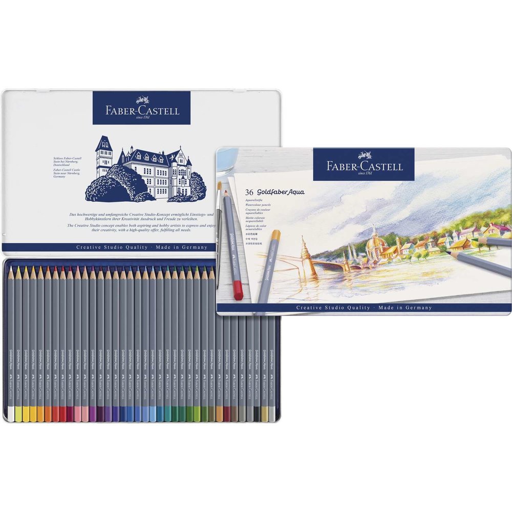 Faber Castell Goldfaber Aqua Watercolour Pencil Tin (36pcs) (FC-114636) (DISCONTINUED) Faber Castell Goldfaber Aqua Watercolour Pencil Tin (36pcs) (FC-114636) (DISCONTINUED)
